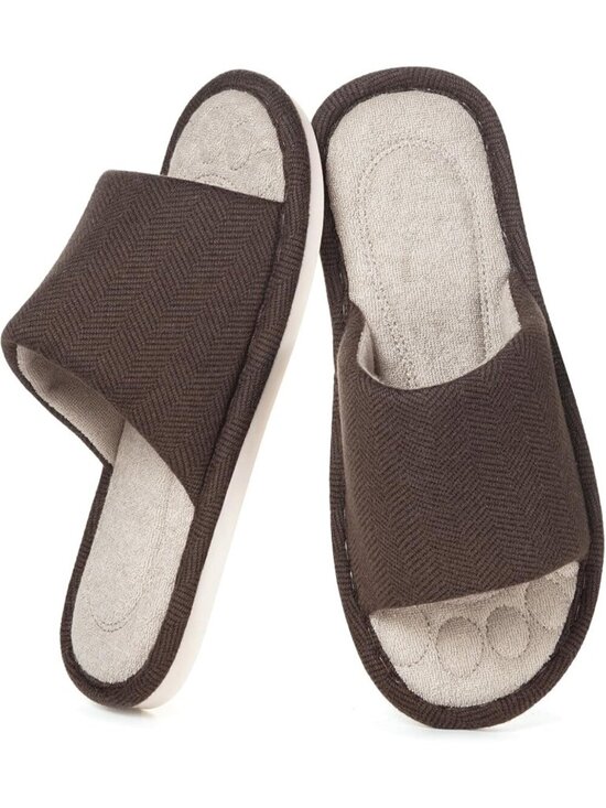 Men\'s Coffee Slippers Breathable Slip-on Indoor Slippers Washable Home Shoes main image 6